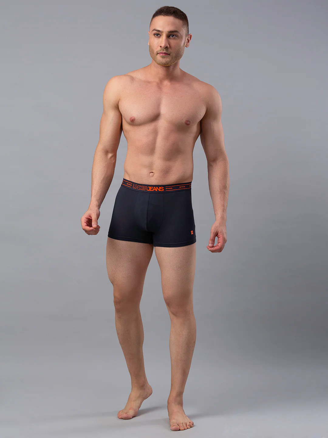 Underjeans Grey Cotton Blend Trunk