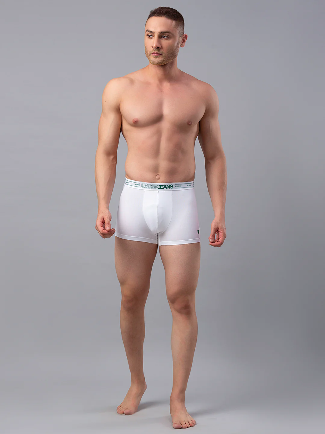 Underjeans White Cotton Blend Trunk