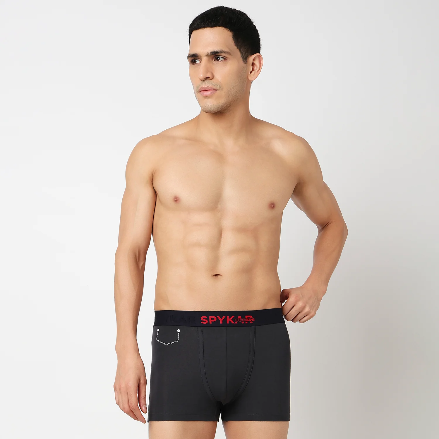 Underjeans Grey Cotton Blend Trunk