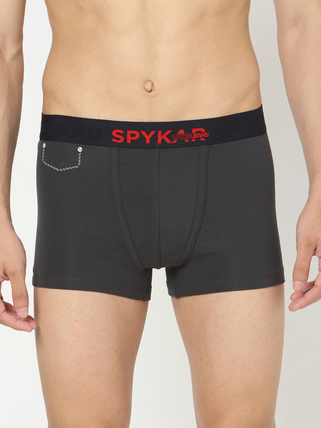 Underjeans Grey Cotton Blend Trunk - Image 2