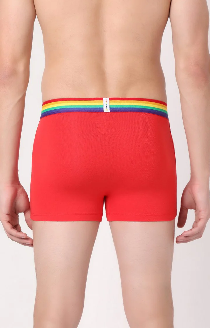 Underjeans Red Multi Cotton Blend Trunk - Image 4