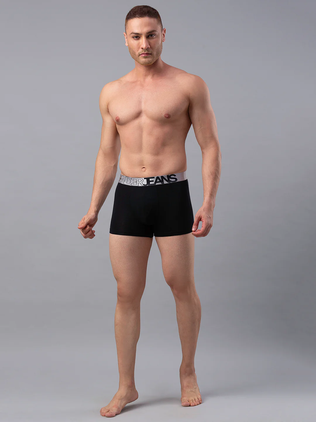 Underjeans Black Cotton Blend Trunk