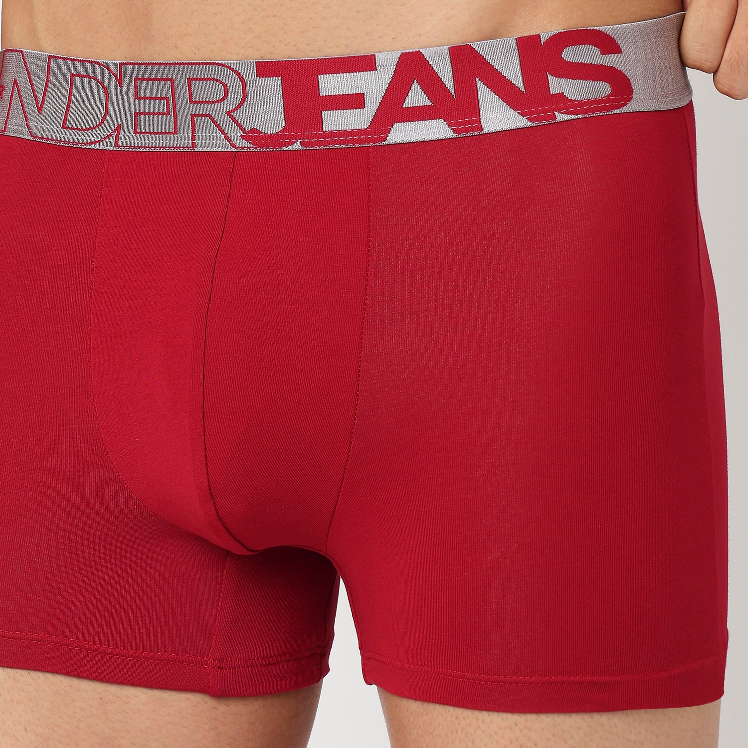 Underjeans Red Cotton Blend Trunk - Image 4