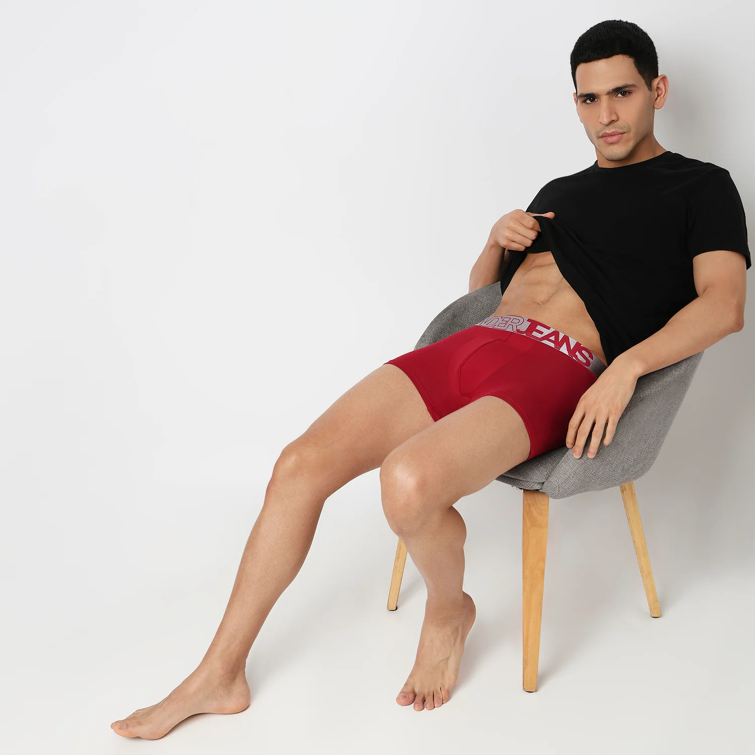 Underjeans Red Cotton Blend Trunk - Image 6