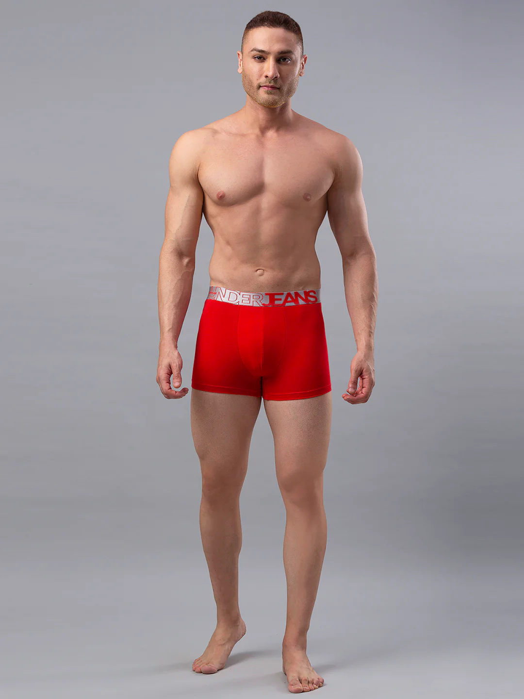 Underjeans Red Cotton Blend Trunk