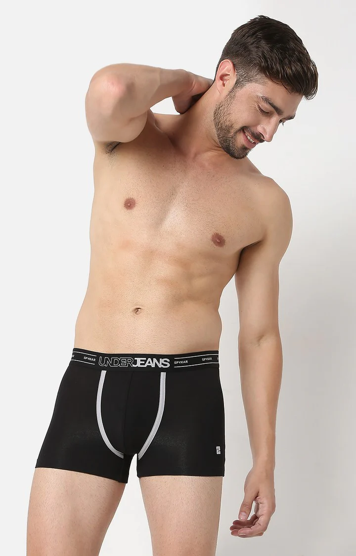 Underjeans Black Cotton Trunk