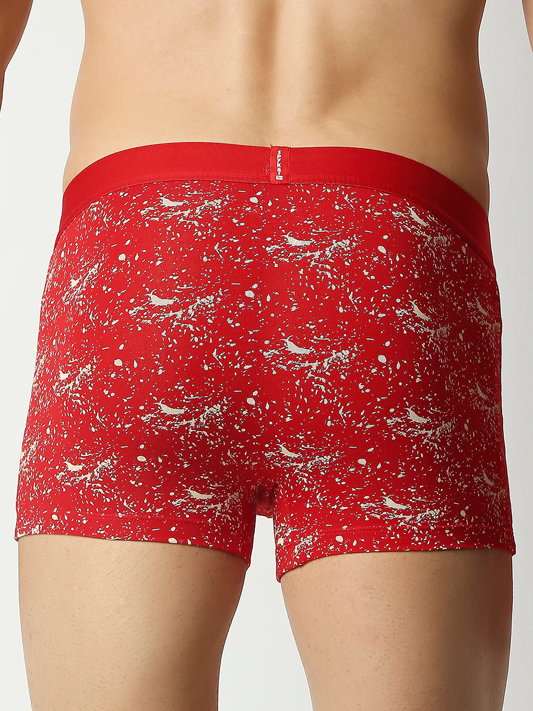 Underjeans Red Cotton Blend Regular Fit Trunk - Image 4