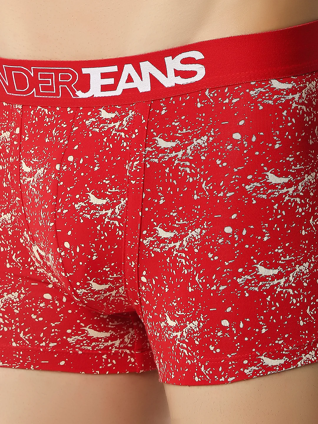 Underjeans Red Cotton Blend Regular Fit Trunk - Image 5