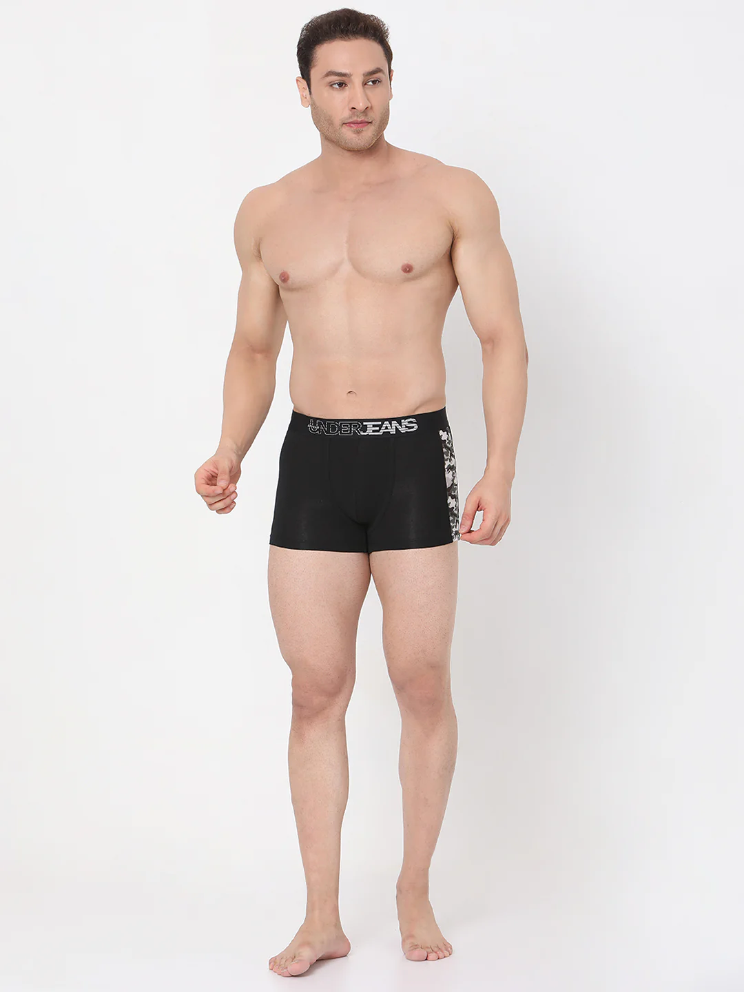 Underjeans Black Cotton Blend Trunk