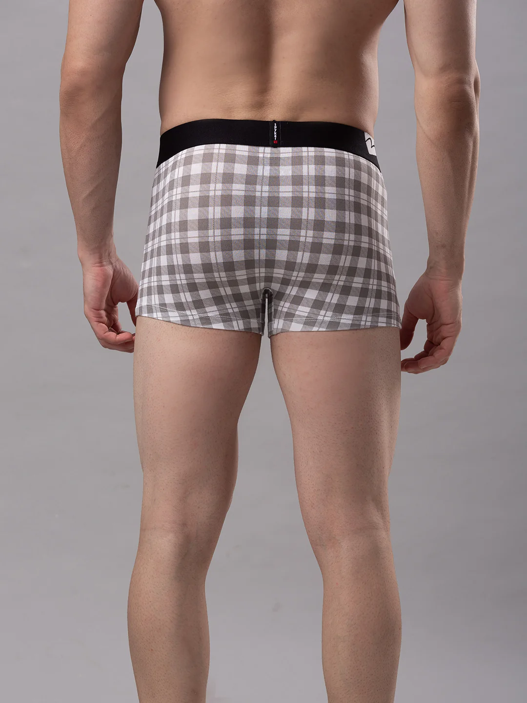 Underjeans White-Check Cotton Blend Trunk - Image 3