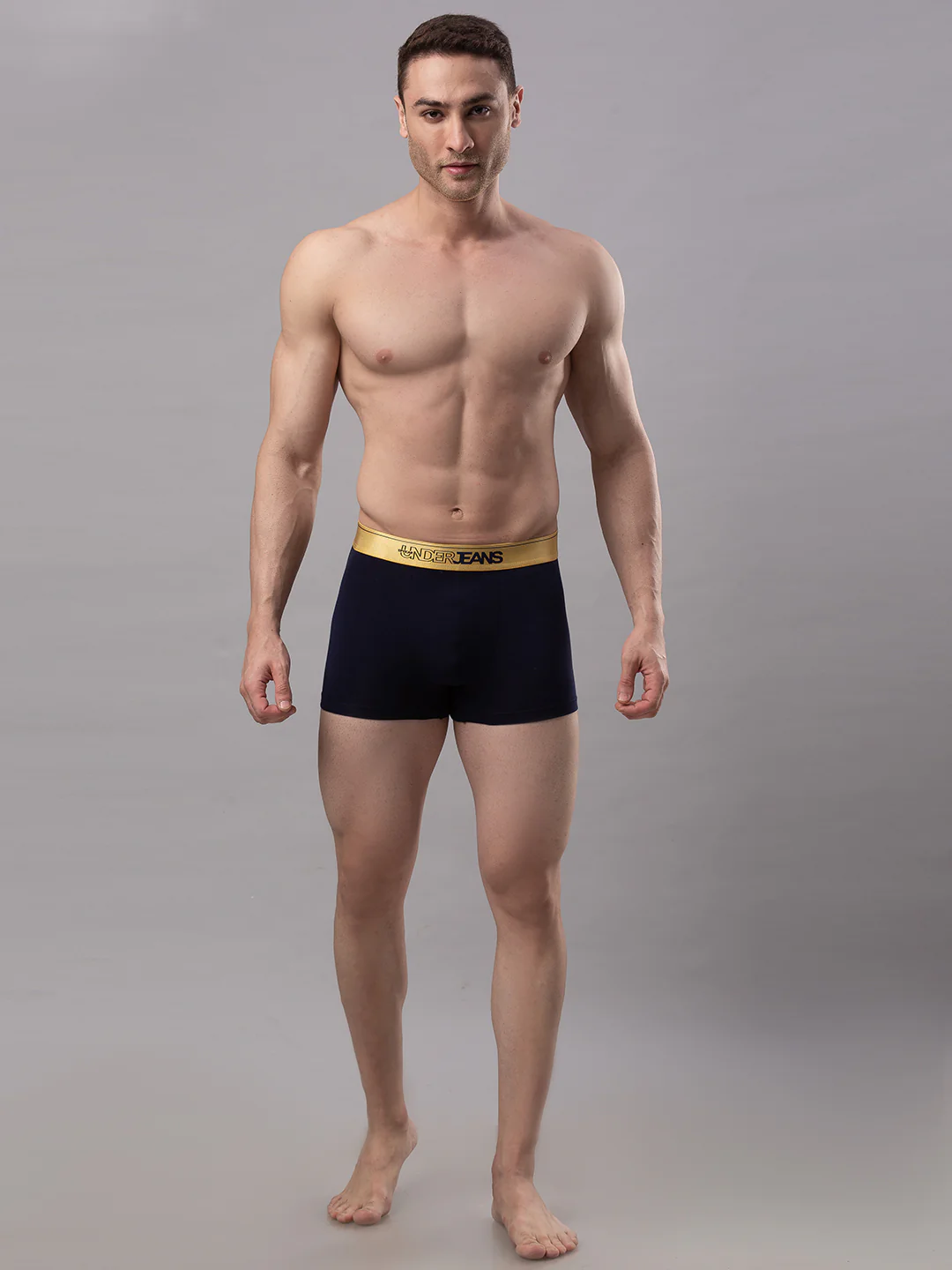 Underjeans Navy Cotton Blend Trunk