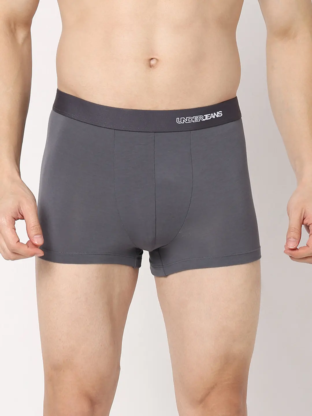 Underjeans Grey Cotton Blend Regular Fit Trunk - Image 3