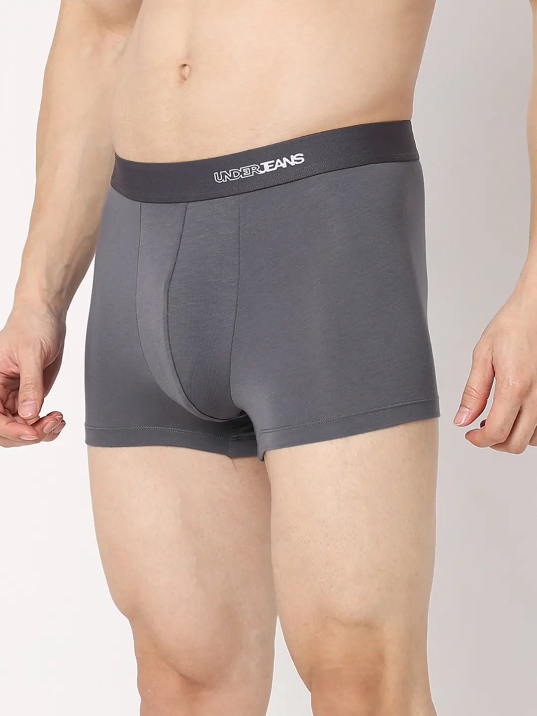 Underjeans Grey Cotton Blend Regular Fit Trunk - Image 4
