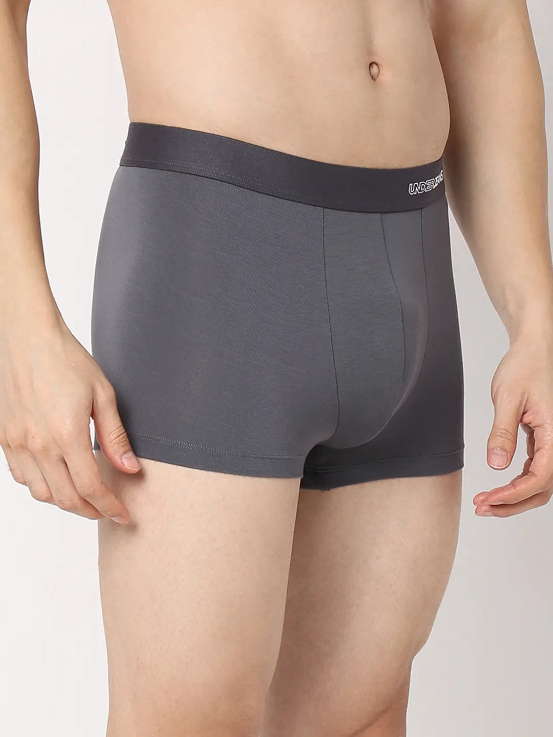 Underjeans Grey Cotton Blend Regular Fit Trunk - Image 5