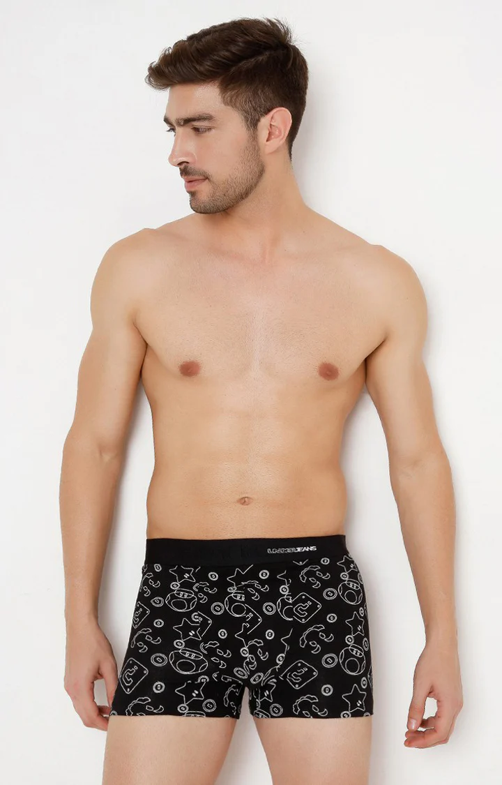 Underjeans Black Cotton Blend Trunk