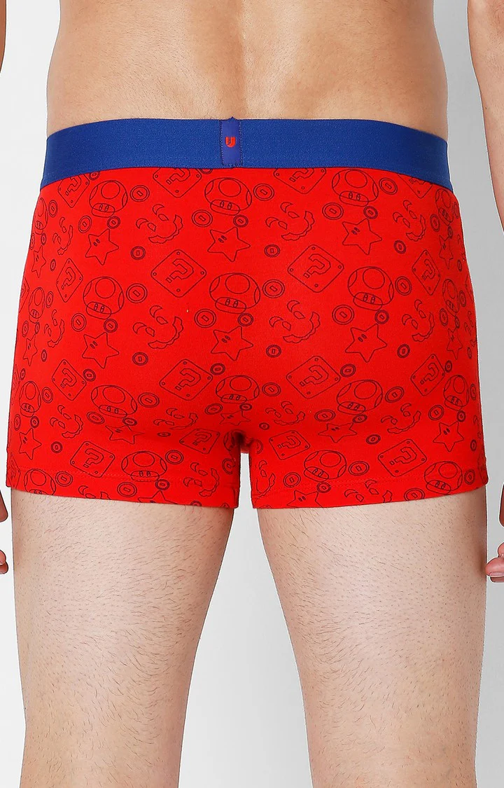 Underjeans Red Cotton Blend Print Trunk - Image 6