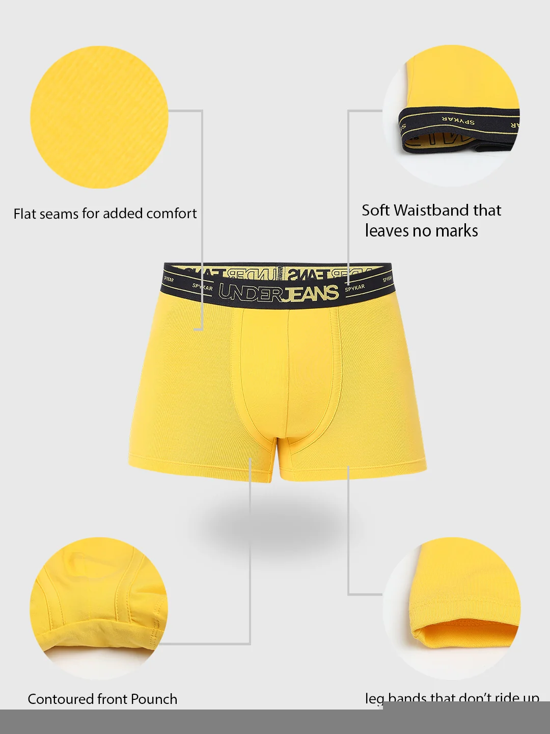 Underjeans Yellow Regular Fit Trunk - Image 8