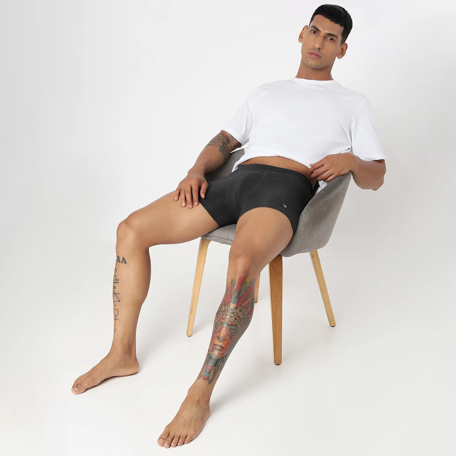 Underjeans Dark Grey Spandex Trunk - Image 6
