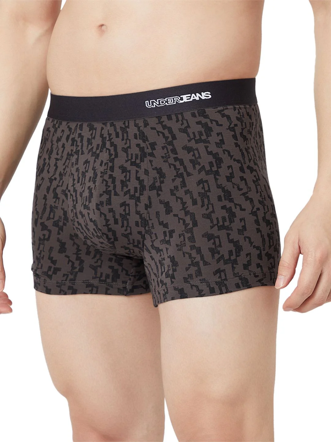 Underjeans Print Grey Black Trunk - Image 3