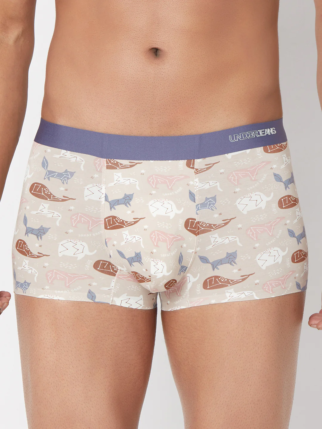 Underjeans Beige Print Elastic Trunk - Image 2