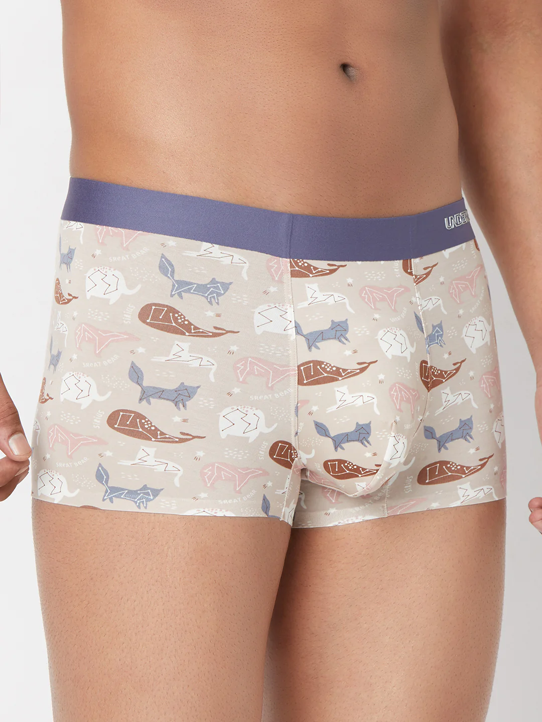 Underjeans Beige Print Elastic Trunk - Image 4