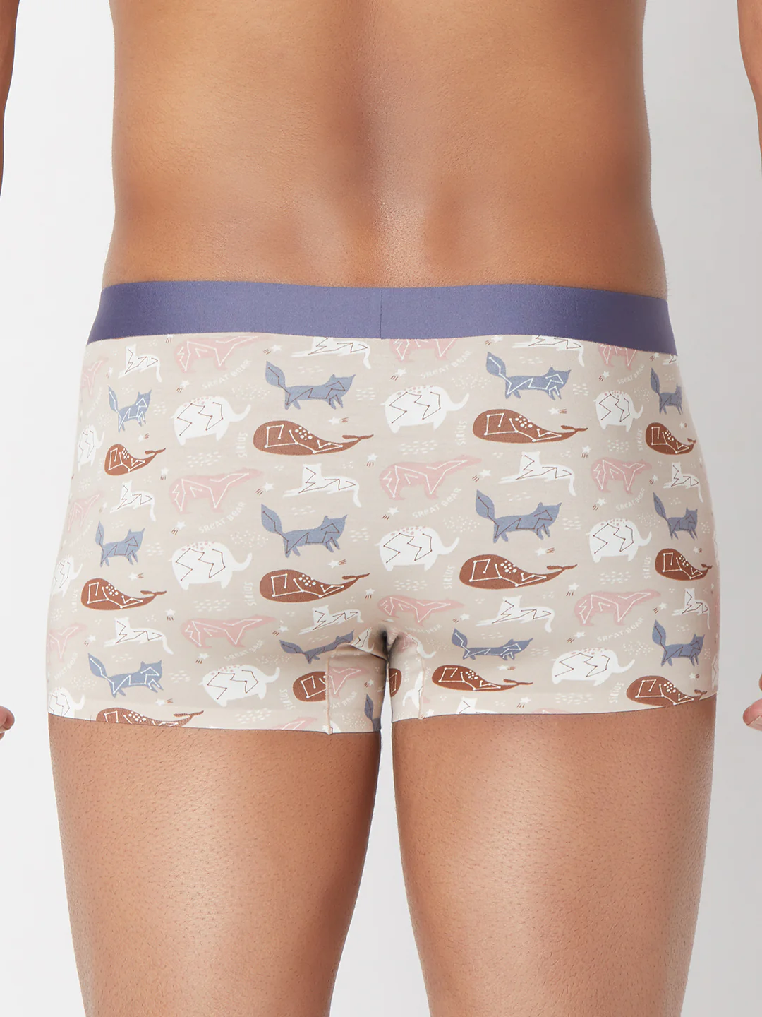 Underjeans Beige Print Elastic Trunk - Image 5