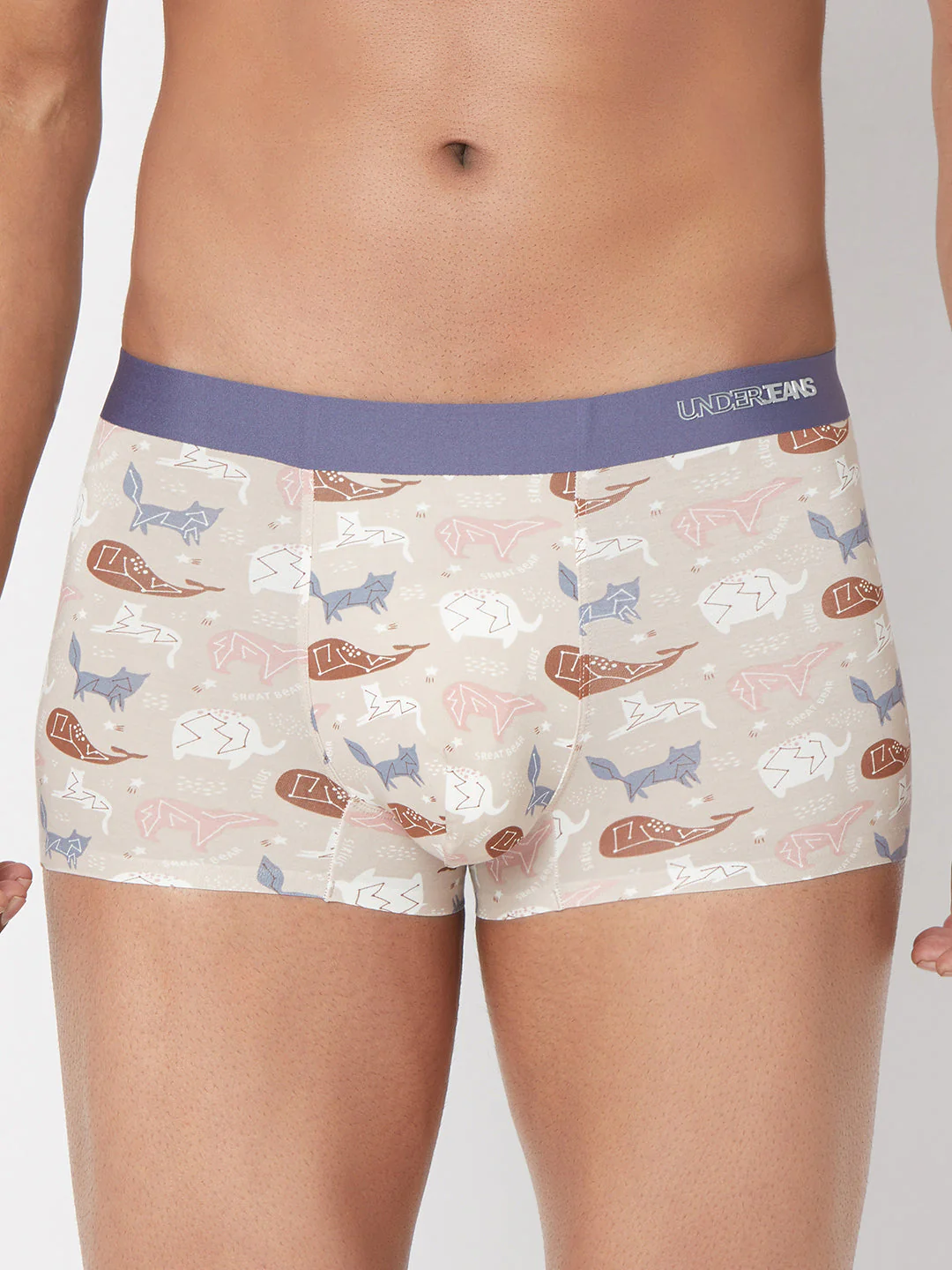 Underjeans Beige Print Elastic Trunk - Image 8
