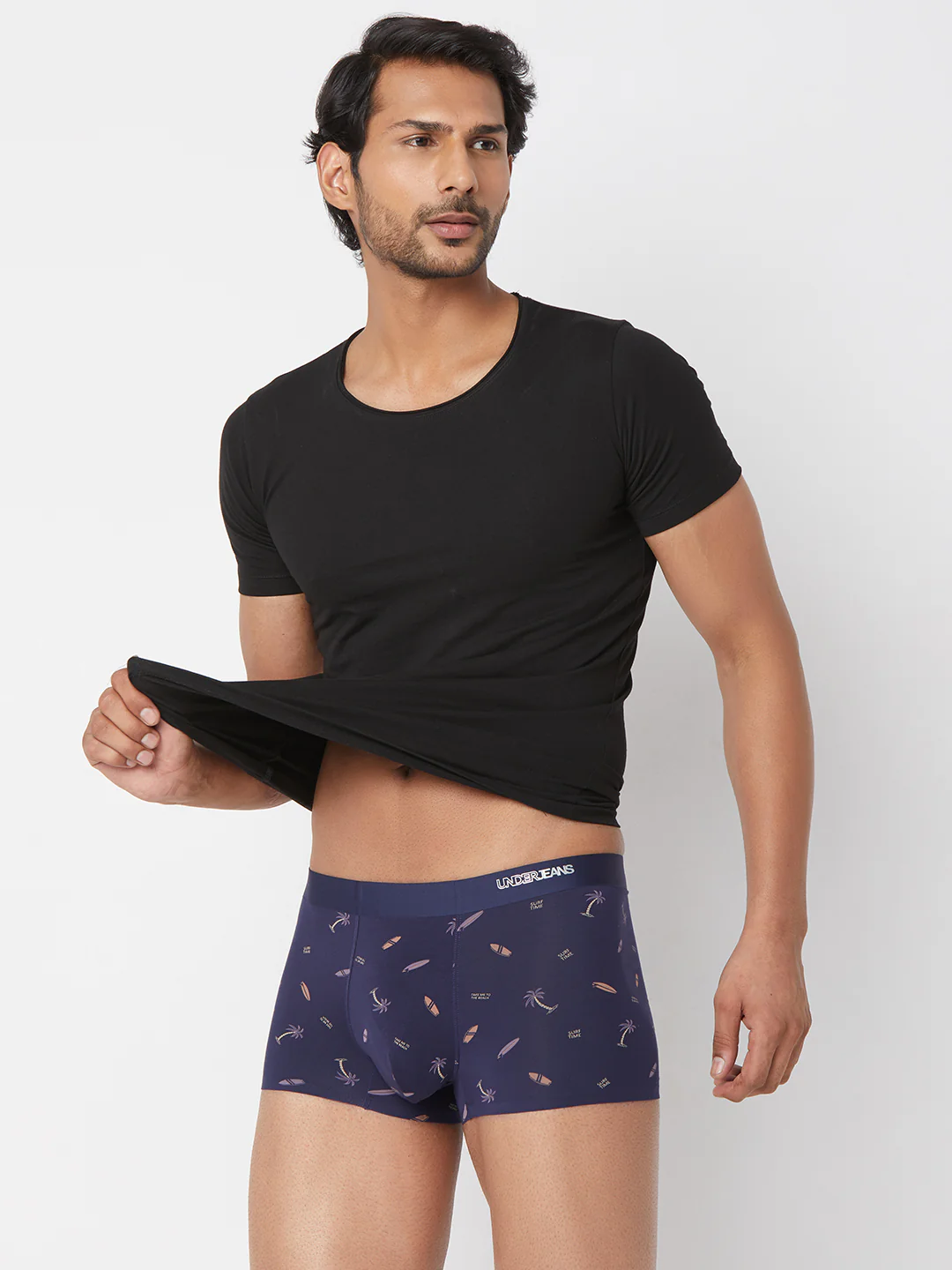 Underjeans Navy Print Elastic Trunk