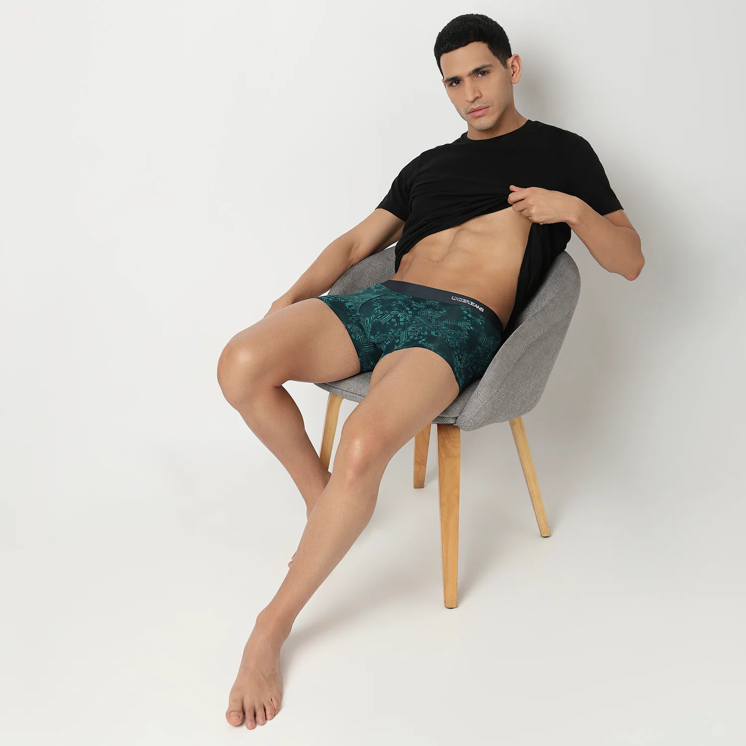Underjeans Green Nylon Blend Trunk - Image 6