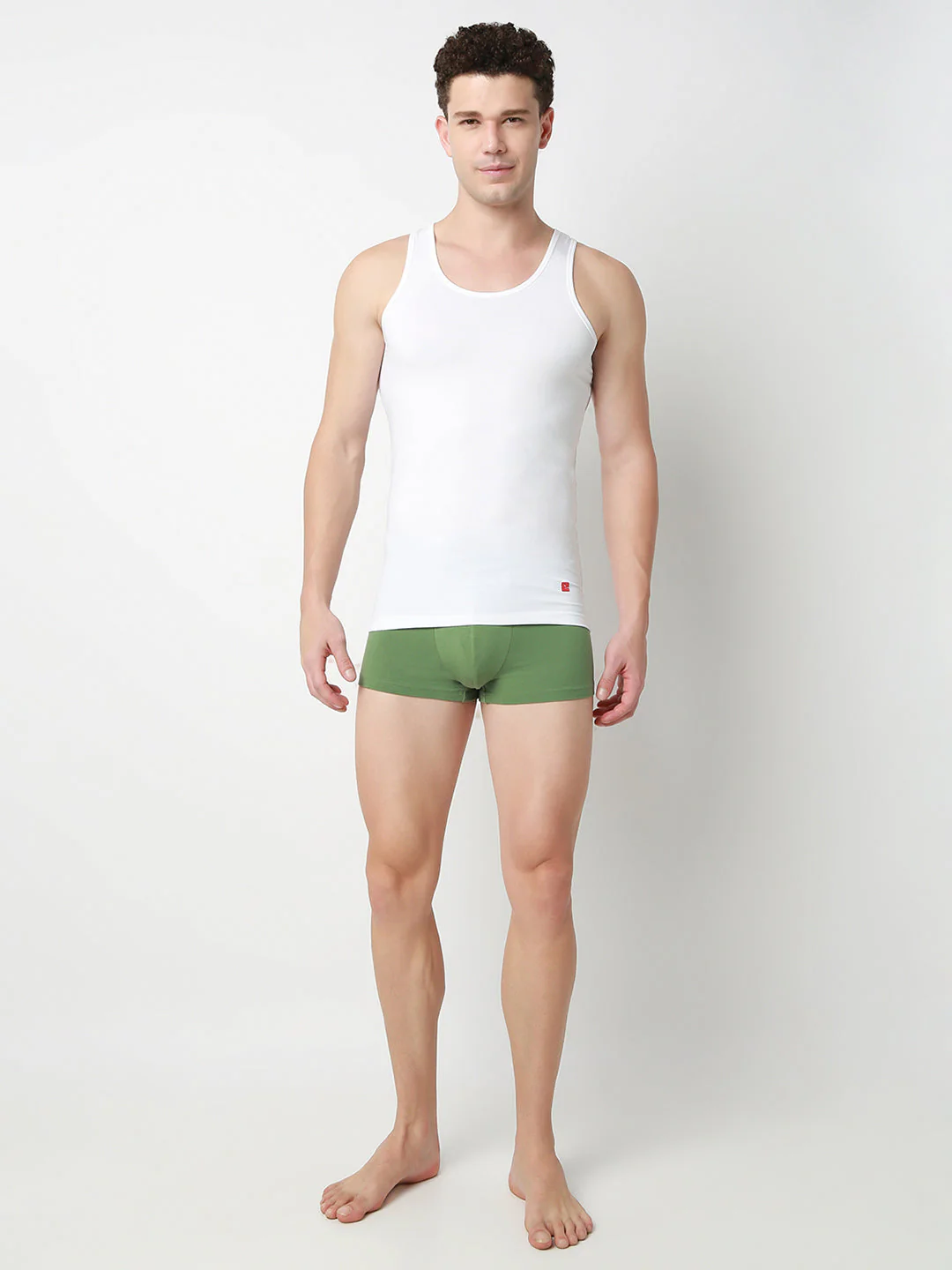 Underjeans Pack of 2 White Round Neck Solid Vests