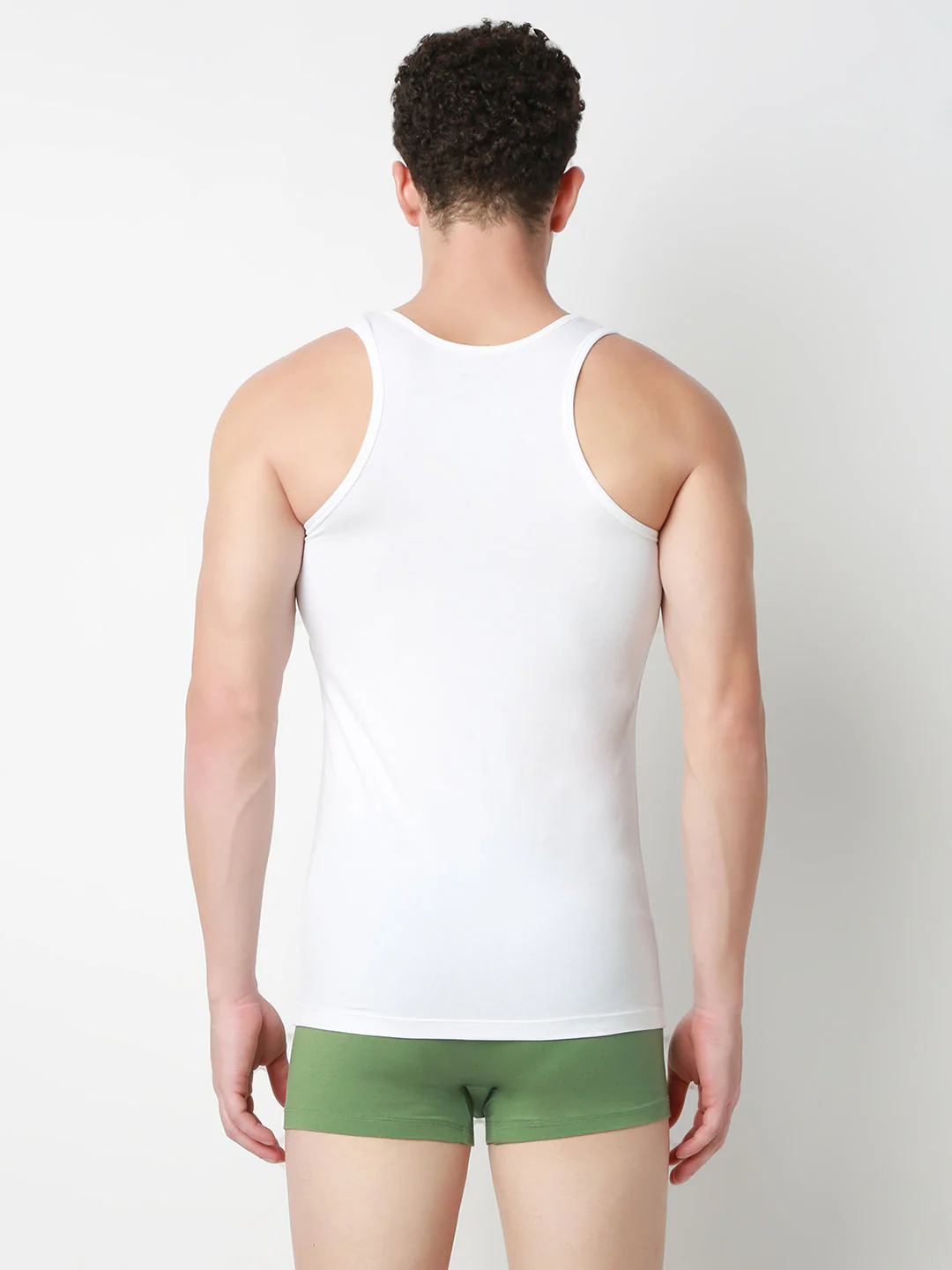 Underjeans Pack of 2 White Round Neck Solid Vests - Image 5