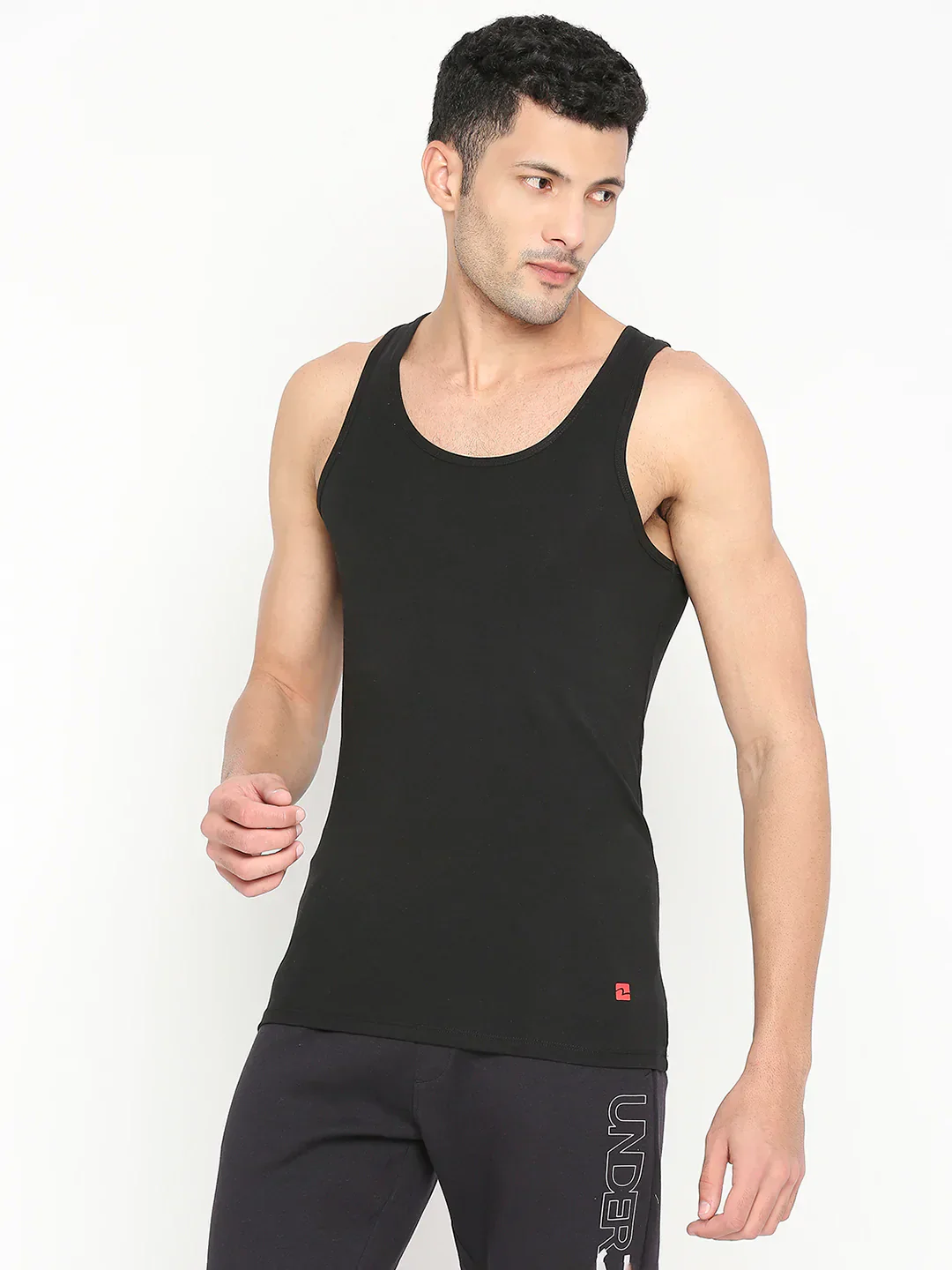 Underjeans Black Cotton Blend Vest - Image 6