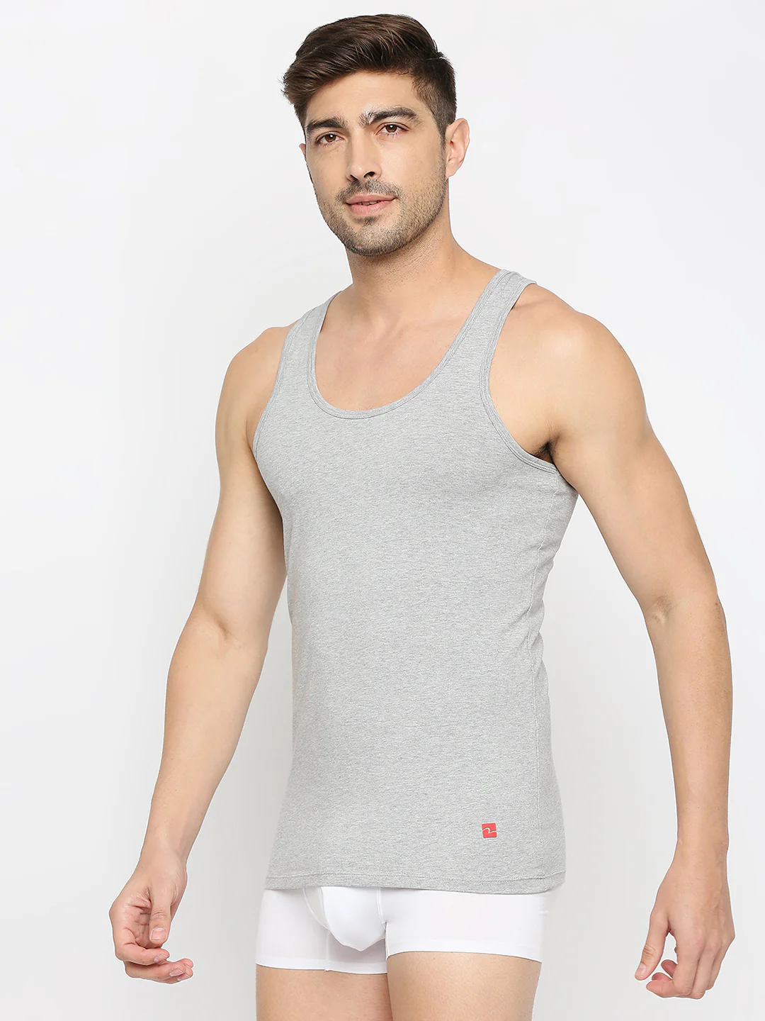 Underjeans Grey Cotton Blend Vest - Image 2