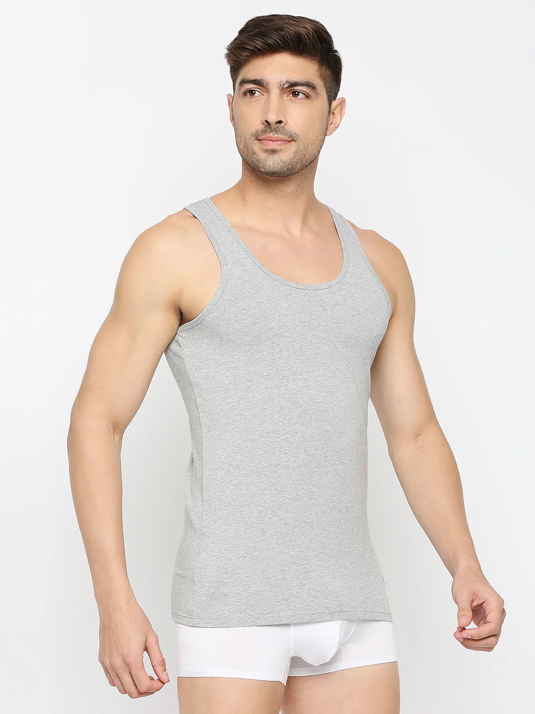 Underjeans Grey Cotton Blend Vest - Image 3