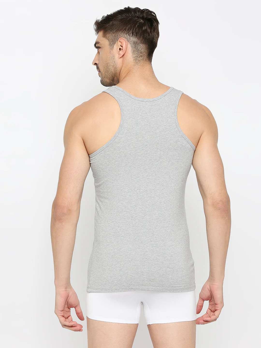 Underjeans Grey Cotton Blend Vest - Image 4