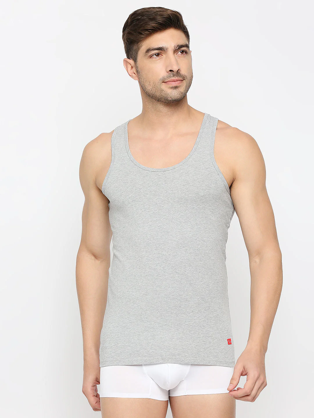 Underjeans Grey Cotton Blend Vest - Image 6