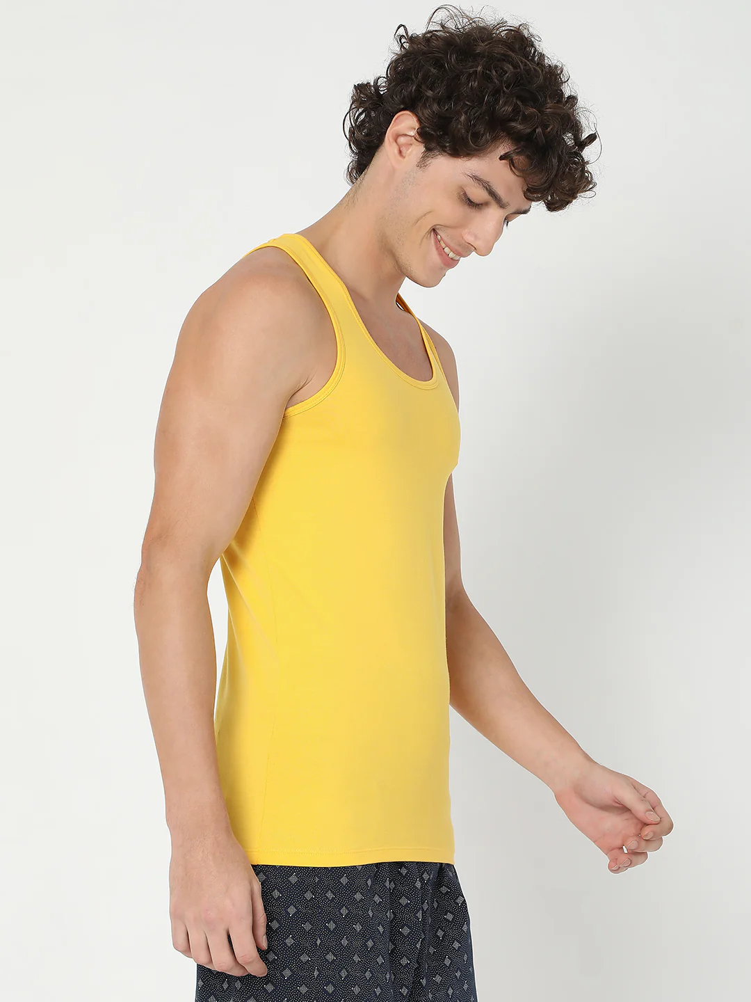 Underjeans Yellow Cotton Blend Vest - Image 3