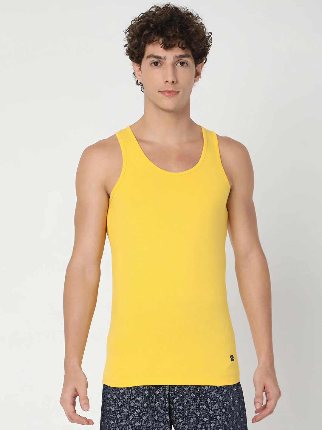 Underjeans Yellow Cotton Blend Vest - Image 8