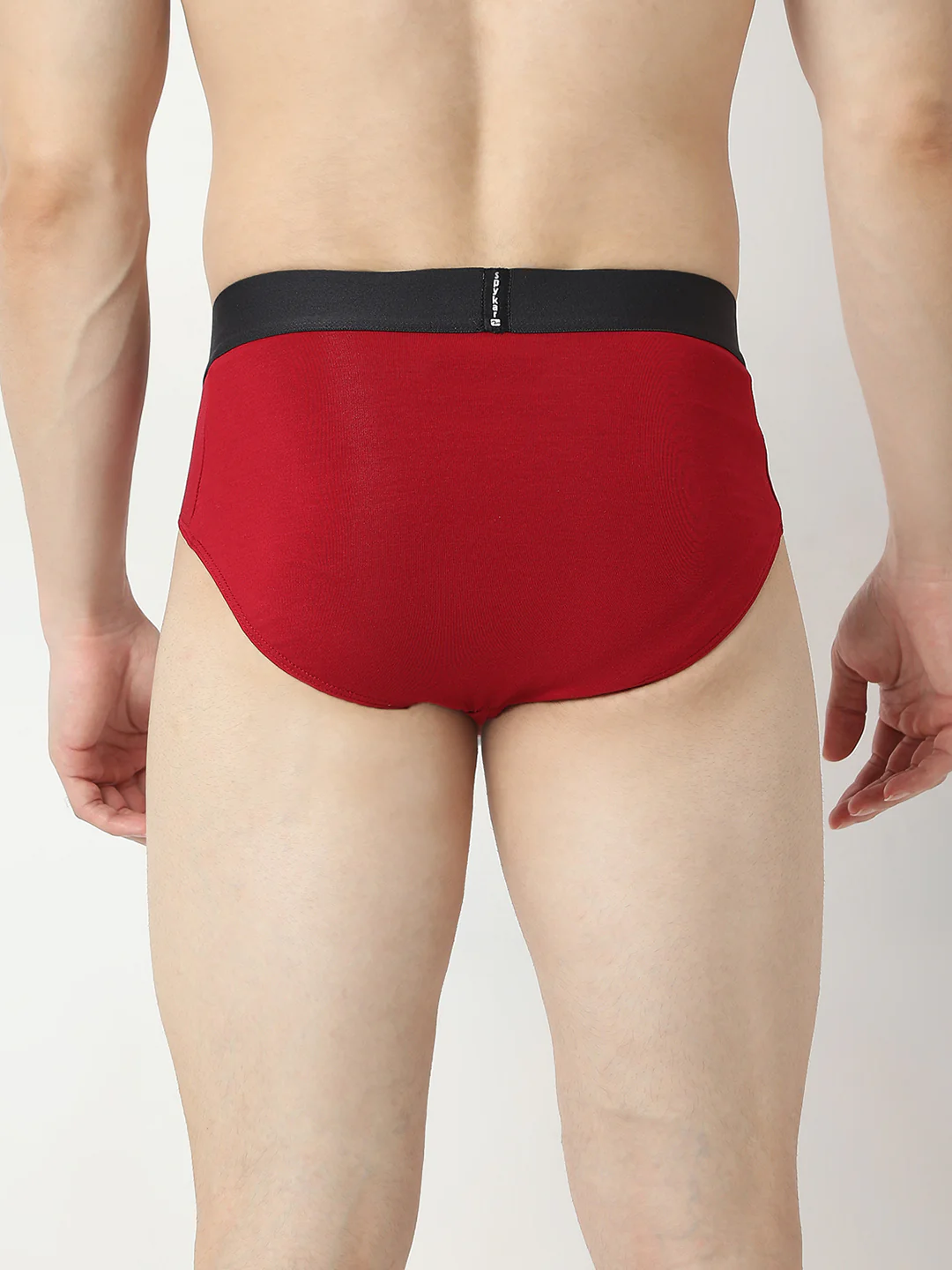 Underjeans Pack Of 2 Maroon Olive Mid Rise Solid Briefs - Image 4