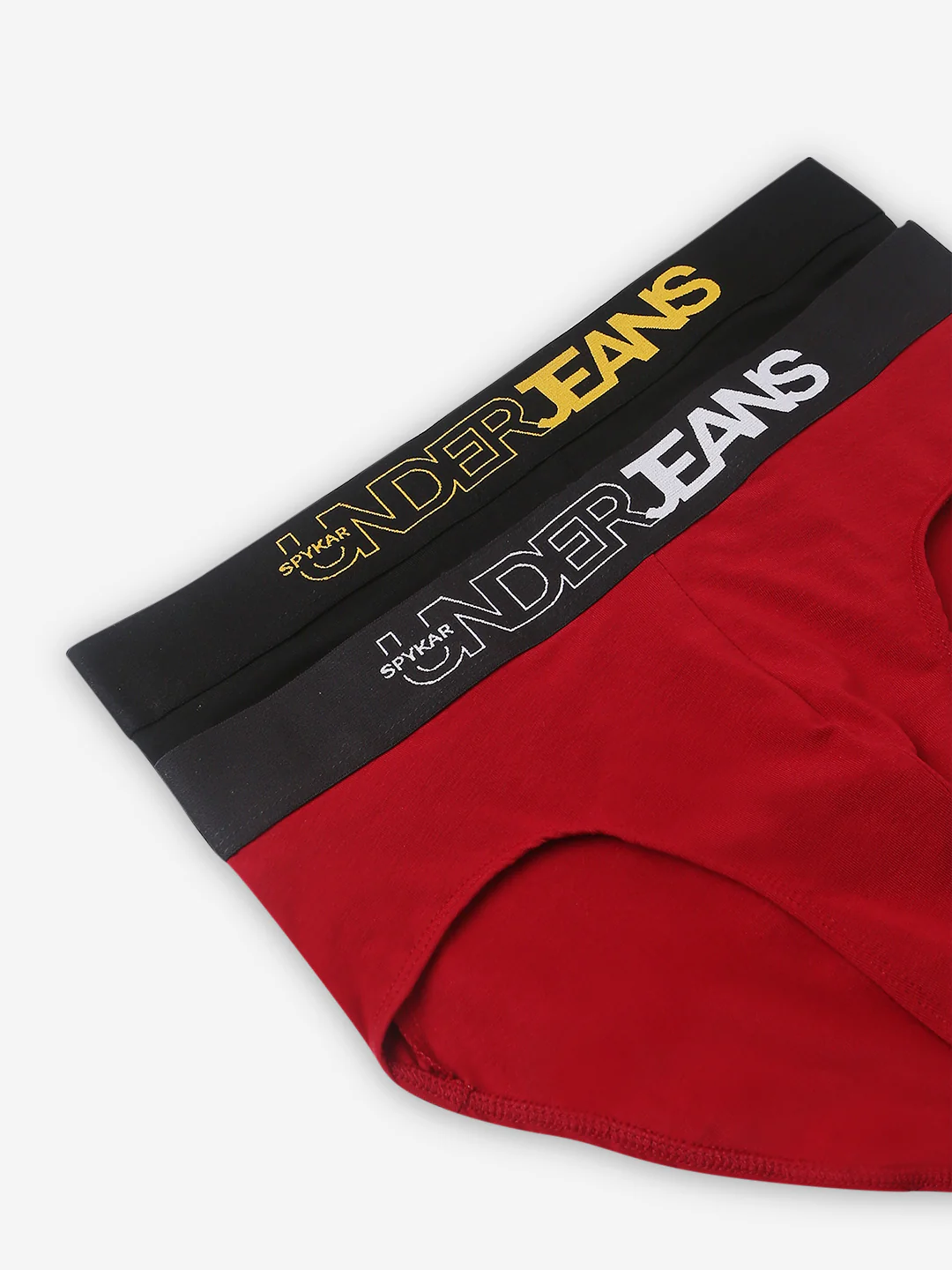 Underjeans Pack Of 2 Maroon Olive Mid Rise Solid Briefs - Image 6