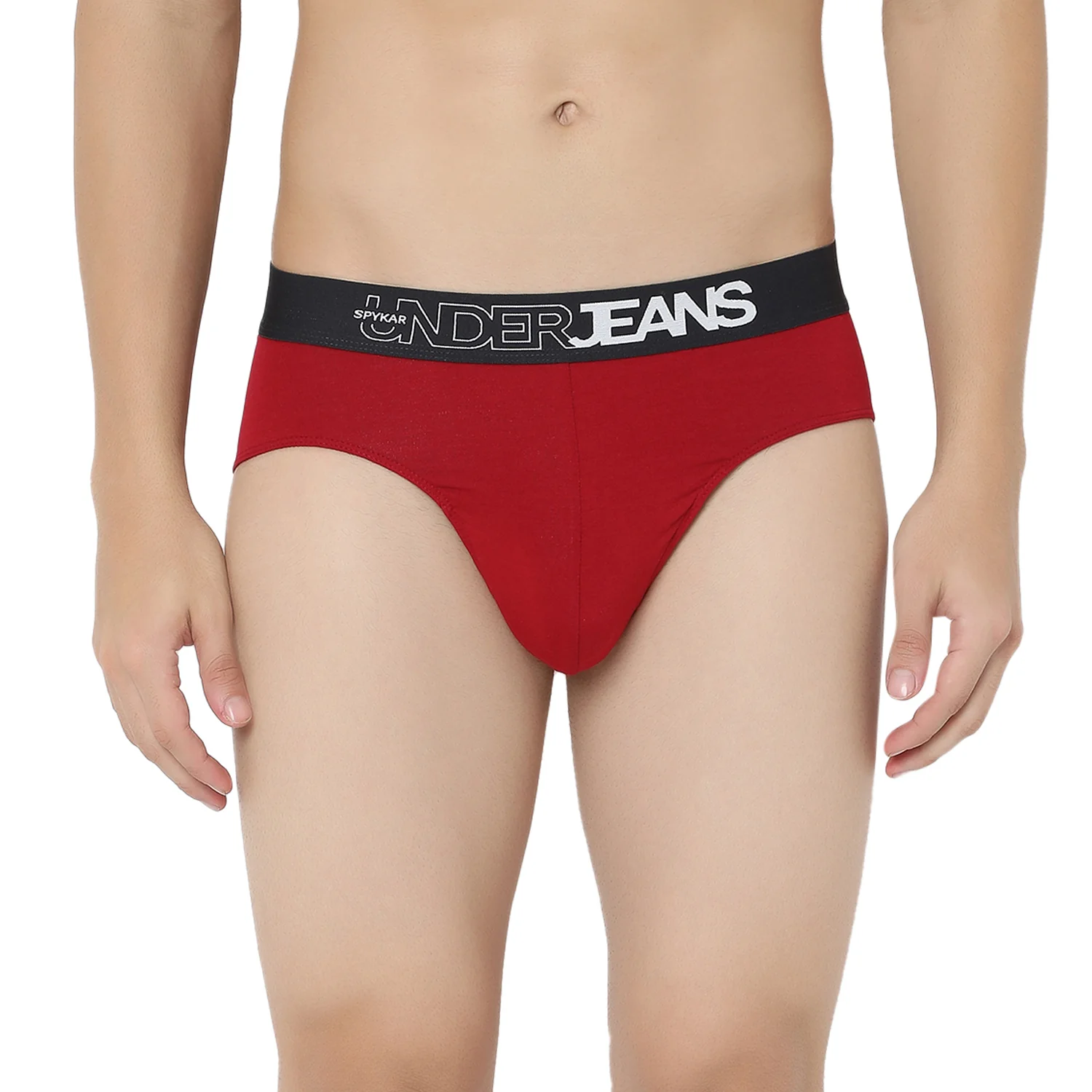 Underjeans Pack Of 2 Maroon Olive Mid Rise Solid Briefs - Image 8