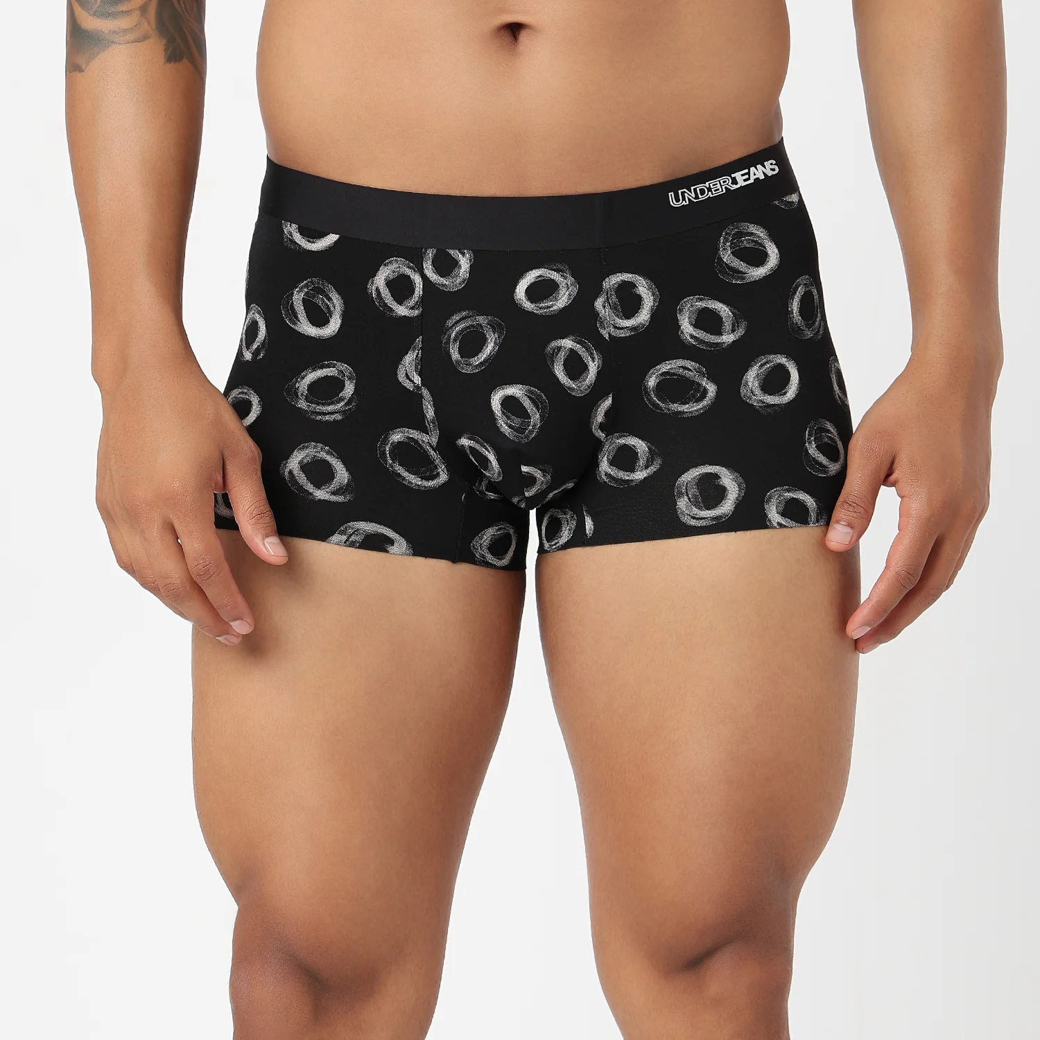 Underjeans Black/OffWhite Modal Blend Trunk - Image 2