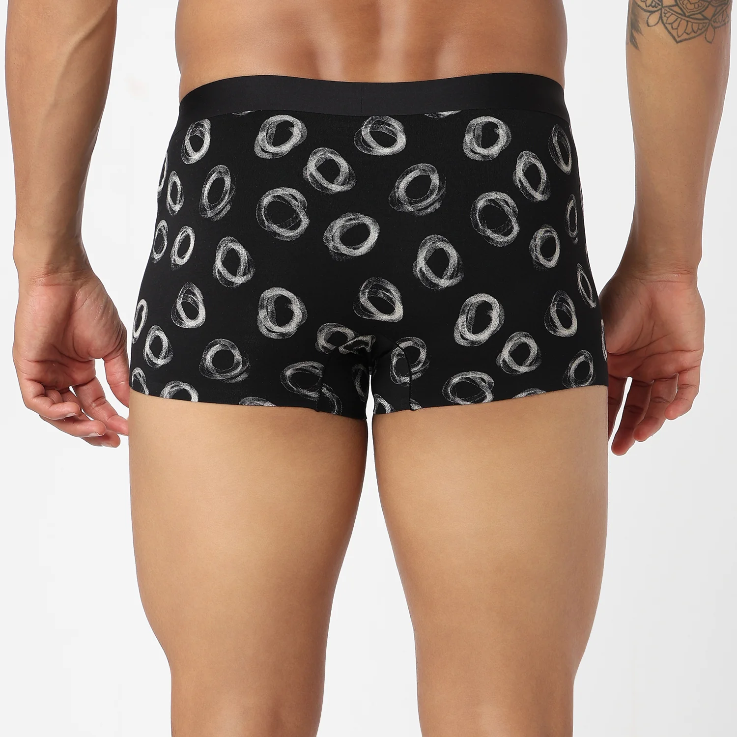 Underjeans Black/OffWhite Modal Blend Trunk - Image 4