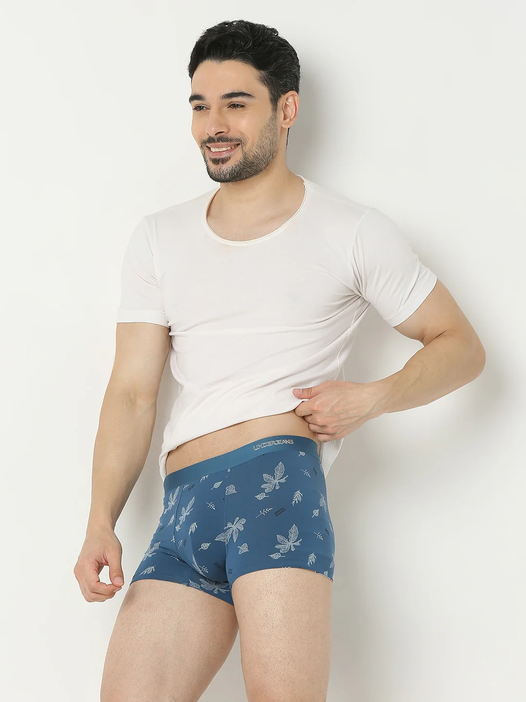 Underjeans Teal Blue Print Elastic Trunk - Image 7