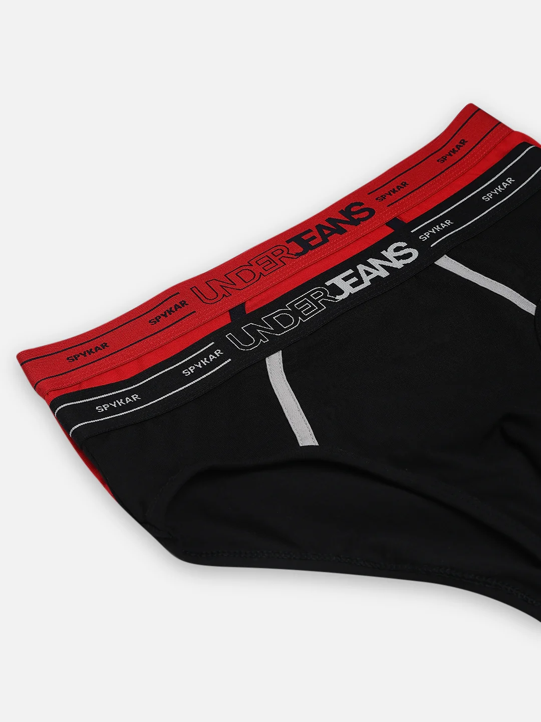 Underjeans Pack Of 2 Black & Red Briefs - Image 10
