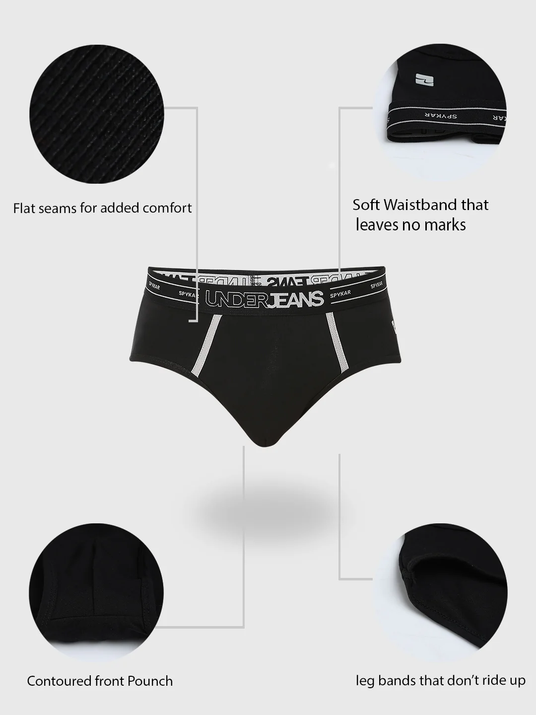 Underjeans Pack Of 2 Black & Red Briefs - Image 9