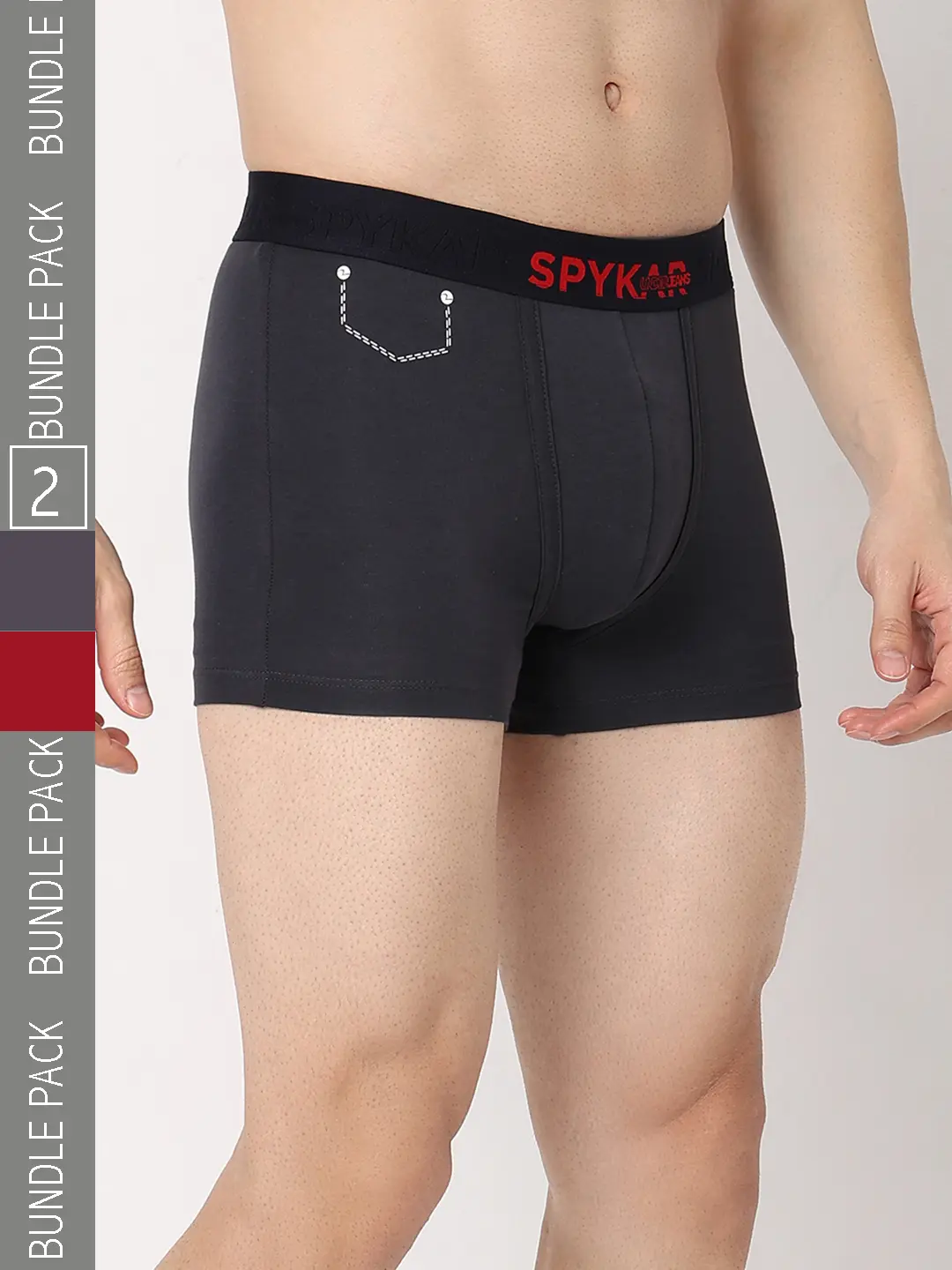 Underjeans Pack Of 2 Cotton Blend Regular Fit Trunks - Image 8