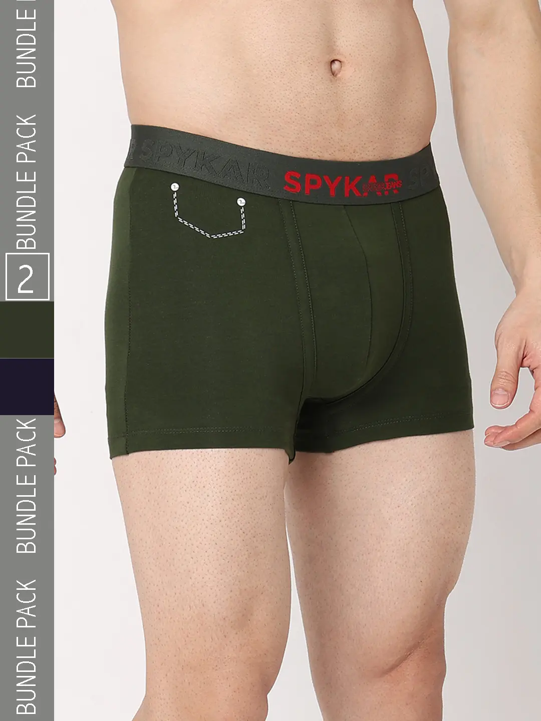 Underjeans Pack Of 2 Cotton Blend Regular Fit Trunks