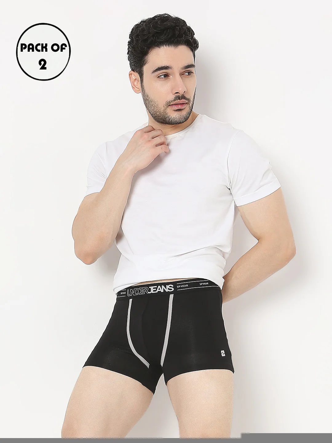 Underjeans Pack Of 2 Black & Red Trunks - Image 8