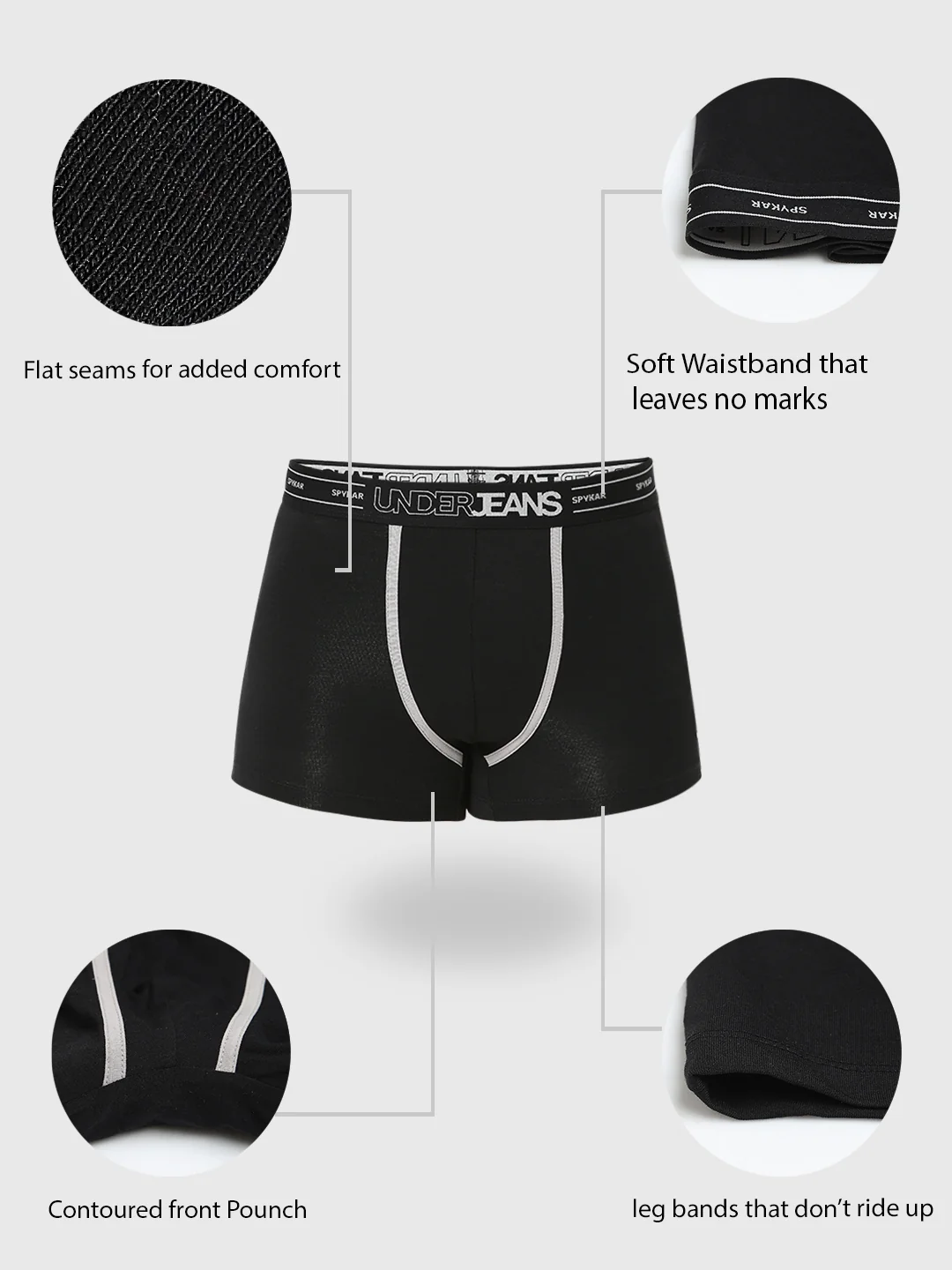 Underjeans Pack Of 2 Black & Red Trunks - Image 9